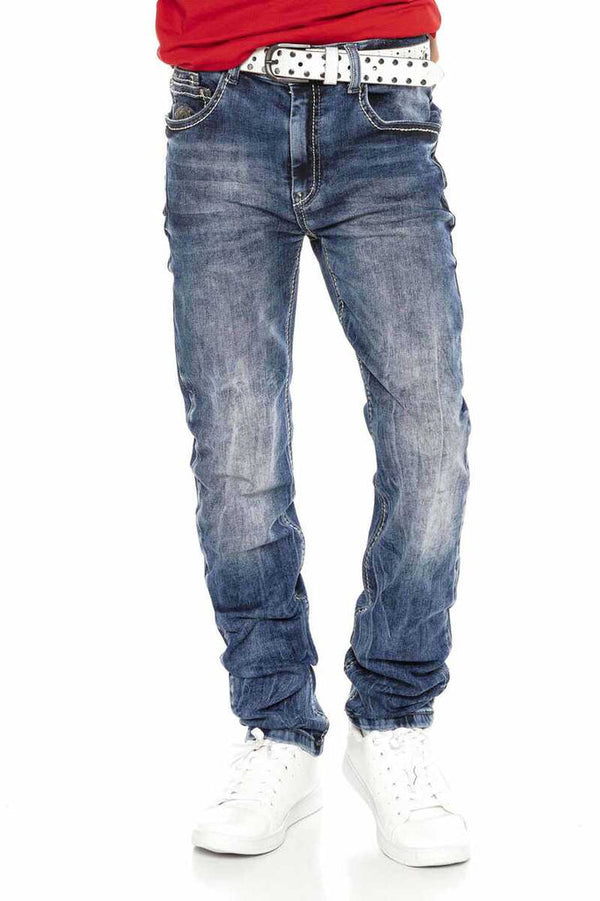 Cipo & Baxx CDK104 Embroidered Basic Men's Jeans BLUE