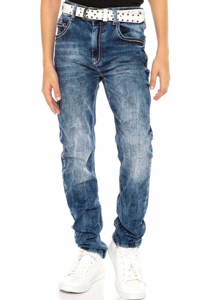 cipo & baxx CDK104 Embroidered Basic Men's Jeans BLUE