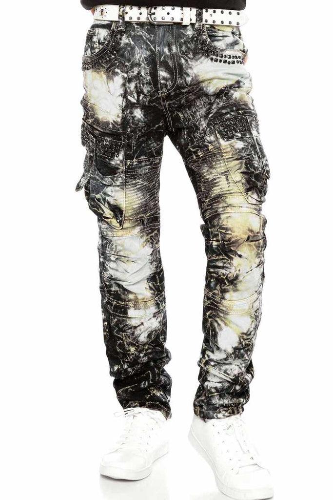 cipo & baxx CDK105 Batic Wash Cargo Pocket Boys' Trousers KHAKI