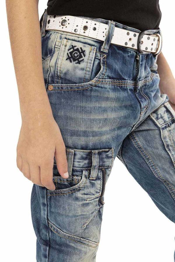 Cipo & Baxx CDK114 Rapper Style Low Waist Kids Jeans BLUE