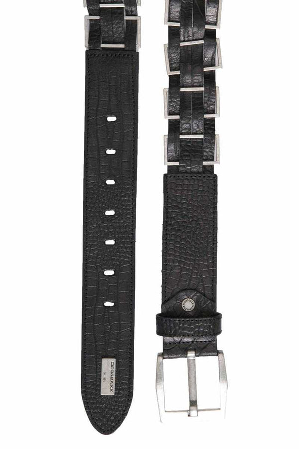 Cipo & Baxx CG144 Metal Knitted Leather Men's Belt WHITE