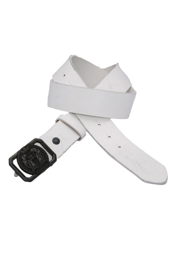 Cipo & Baxx CG145 Leather Sports Men's Belt With Metal Buckle WHITE