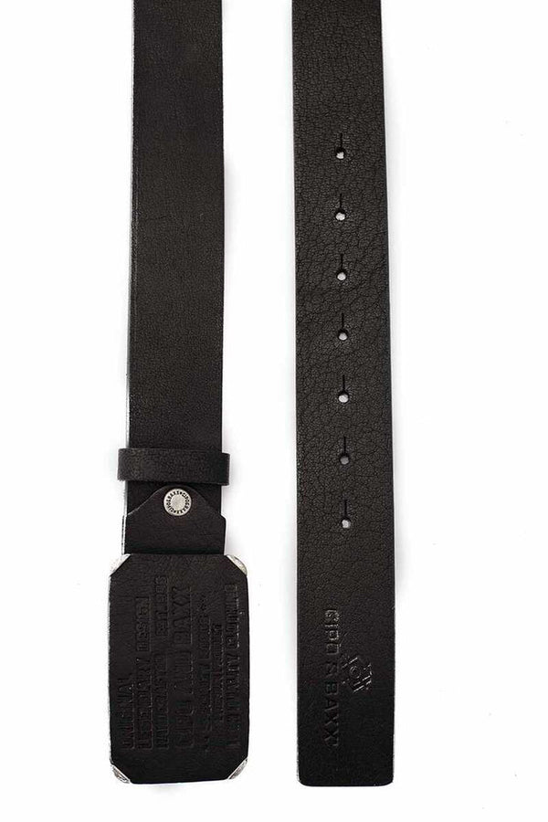 Cipo & Baxx CG154 Men's Leather Belt With Big Buckle BLACK
