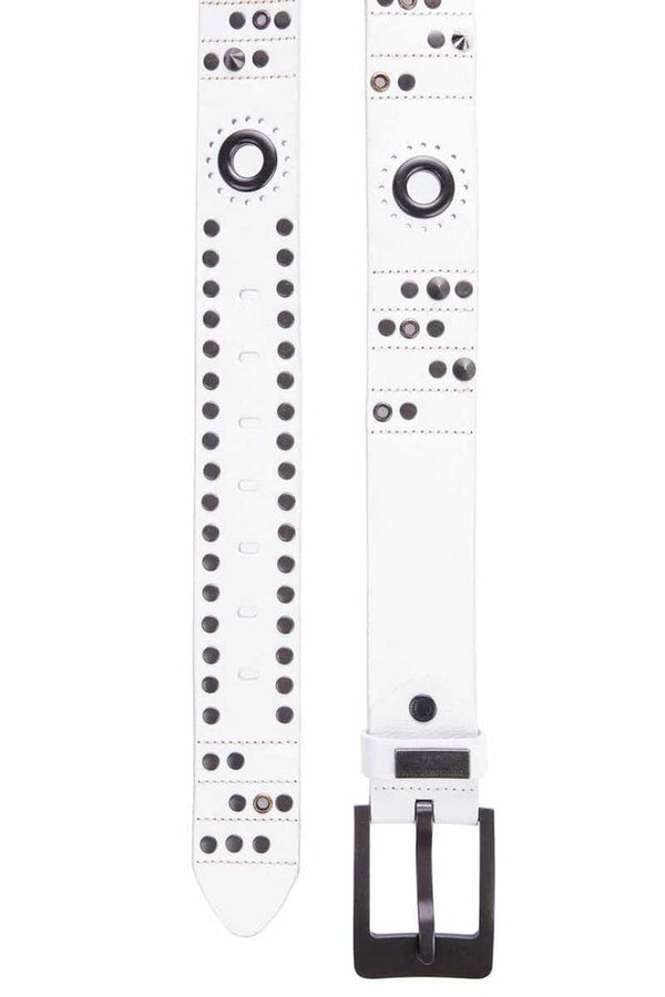 Cipo & Baxx CG162 Genuine Leather Metal Embroidered Belt BLACK