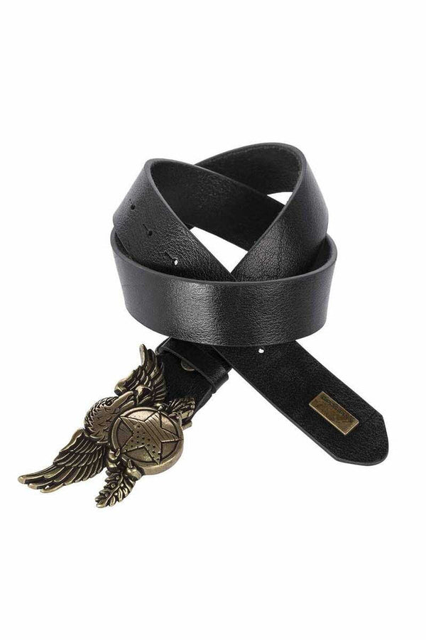 Cipo & Baxx CG169 Eagle Pattern Buckle Leather Men's Belt WHITE