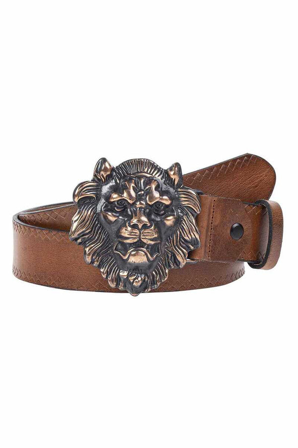 Cipo & Baxx CG196 Leather Belt With Lion Buckle WHITE