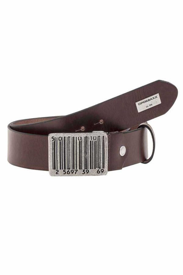Cipo & Baxx CG201 Leather Belt With Metal Buckle BLACK