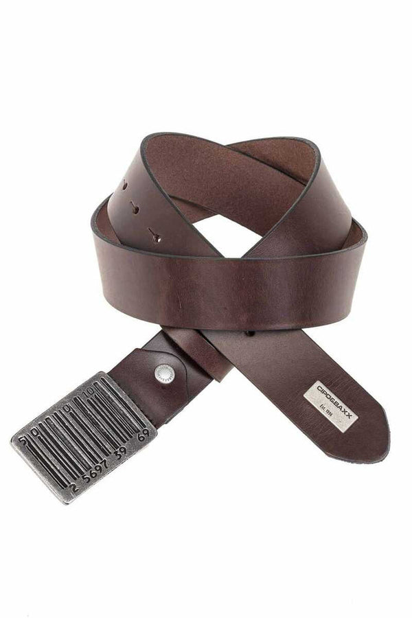 Cipo & Baxx CG201 Leather Belt With Metal Buckle BLACK
