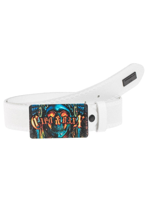 Cipo & Baxx CG205 Metal Buckle Printed Leather Belt BLACK