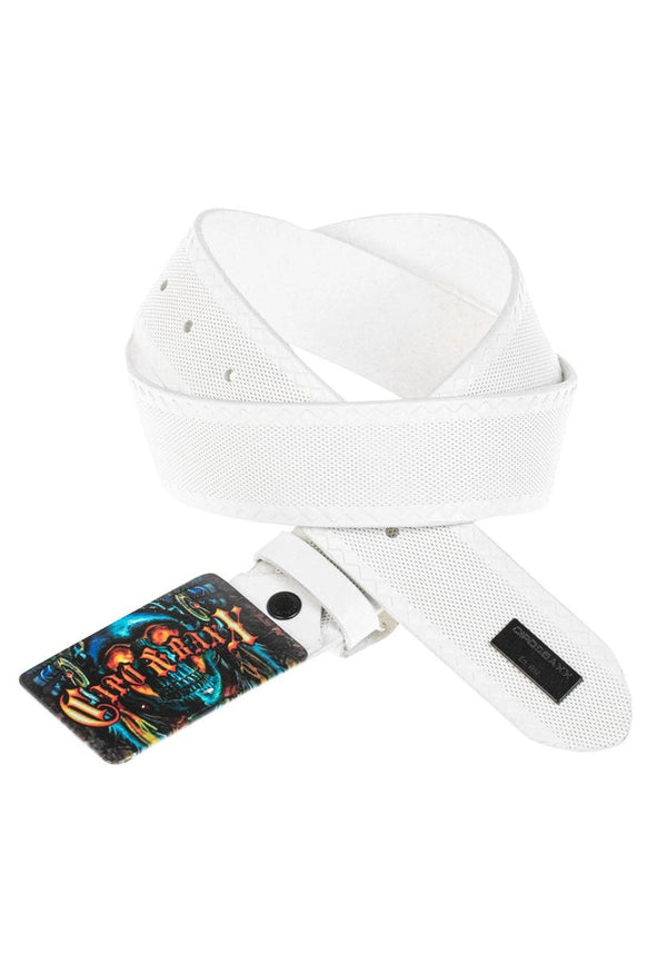 Cipo & Baxx CG205 Metal Buckle Printed Leather Belt BLACK