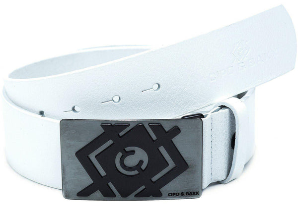 Cipo & Baxx C44856 Men's Leather Belt BLACK