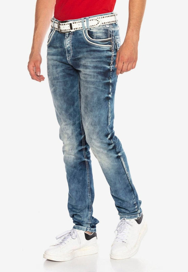 Cipo & Baxx CD314 Men's Relaxed Fit Cut Jeans BLUE