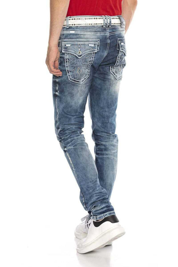 Cipo & Baxx CD314 Men's Relaxed Fit Cut Jeans BLUE