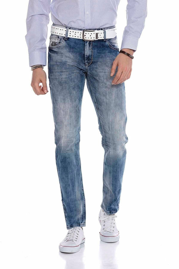 Cipo & Baxx CD319 Men's Relaxed Fit Cut Jeans BLUE