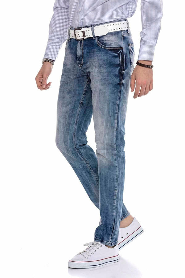 Cipo & Baxx CD319 Men's Relaxed Fit Cut Jeans BLUE
