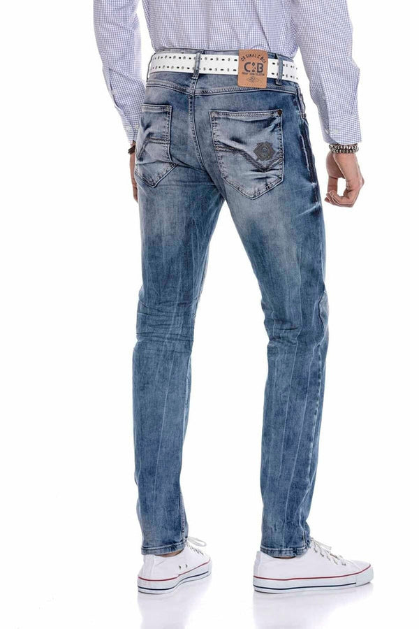 Cipo & Baxx CD319 Men's Relaxed Fit Cut Jeans BLUE
