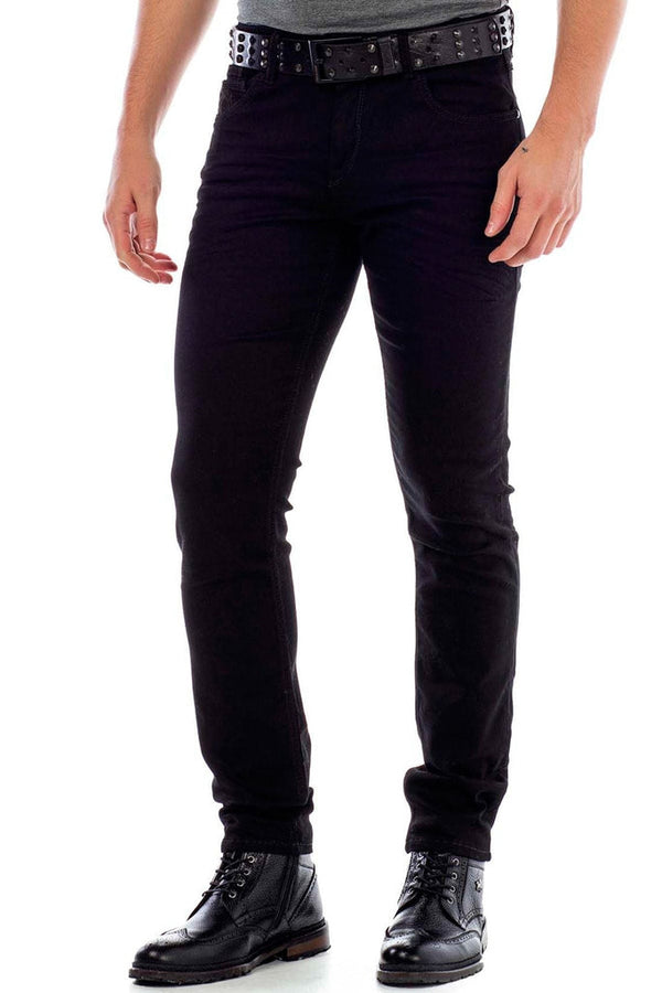 Cipo & Baxx CD319A Slim Fit Men's Denim Jeans BLACK