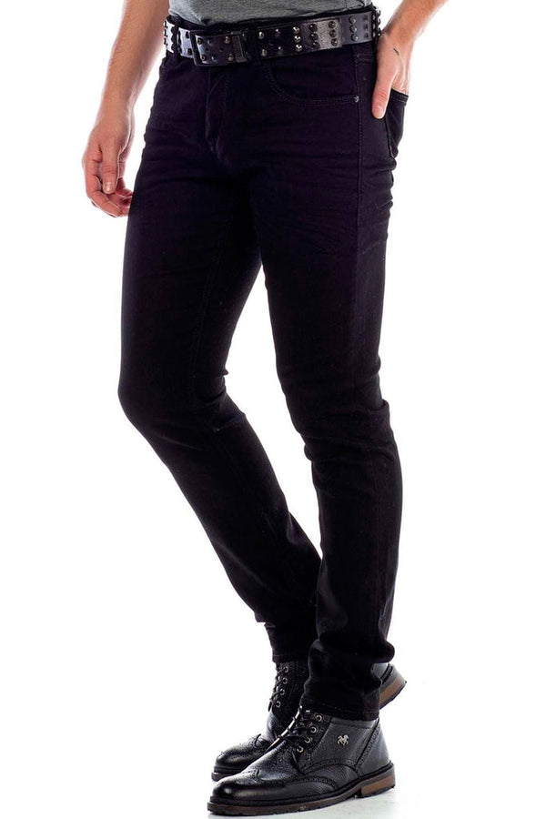 Cipo & Baxx CD319A Slim Fit Men's Denim Jeans BLACK