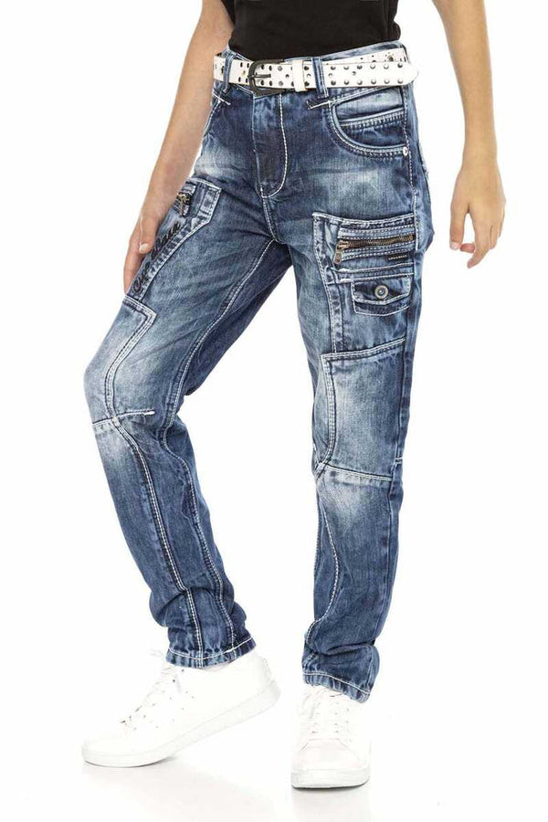 Cipo & Baxx CDK107 Layered Look Boy's Trousers BLUE