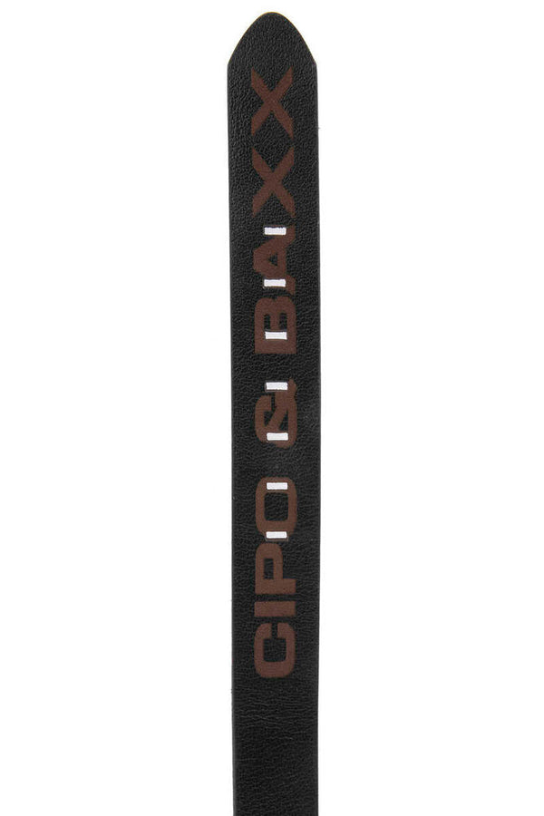 Cipo & Baxx CG110 Motif Leather Men's Belt BLACK