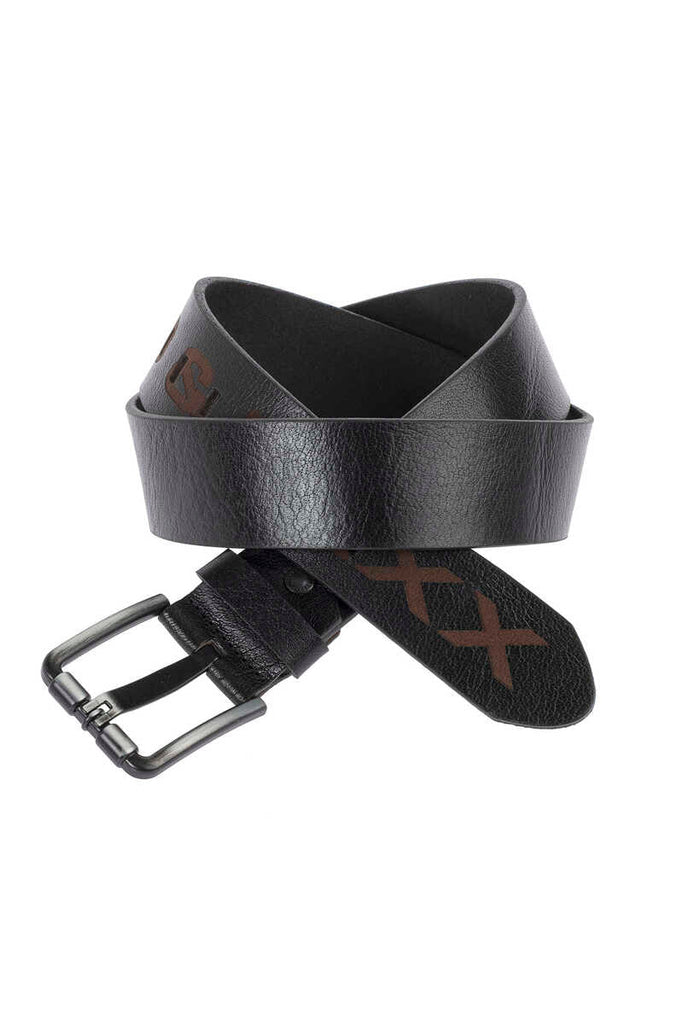 cipo & baxx CG110 Motif Leather Men's Belt BLACK