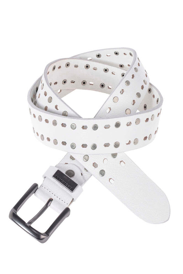 Cipo & Baxx CG180 Metal Leather Belt WHITE