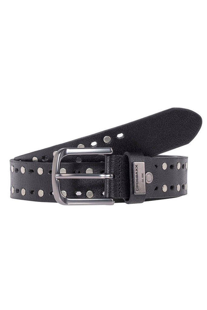 cipo & baxx CG180 Metal Leather Belt WHITE