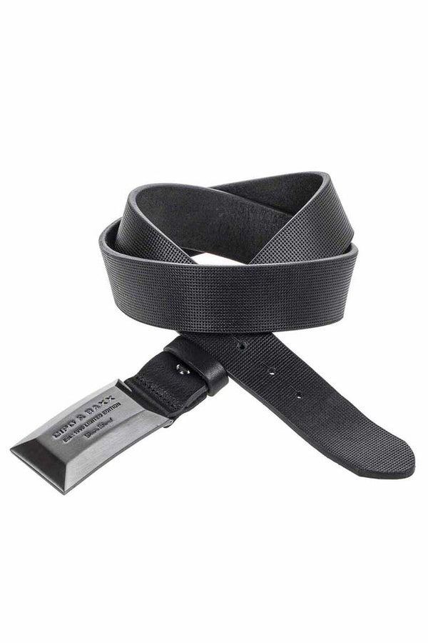 Cipo & Baxx CG195 Leather Belt With Buckle BLACK