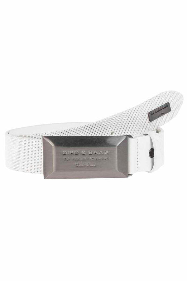 Cipo & Baxx CG195 Leather Belt With Buckle BLACK