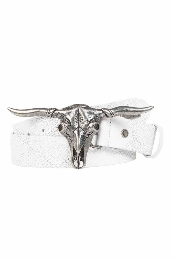 Cipo & Baxx CG199 Wesn Leather Belt WHITE