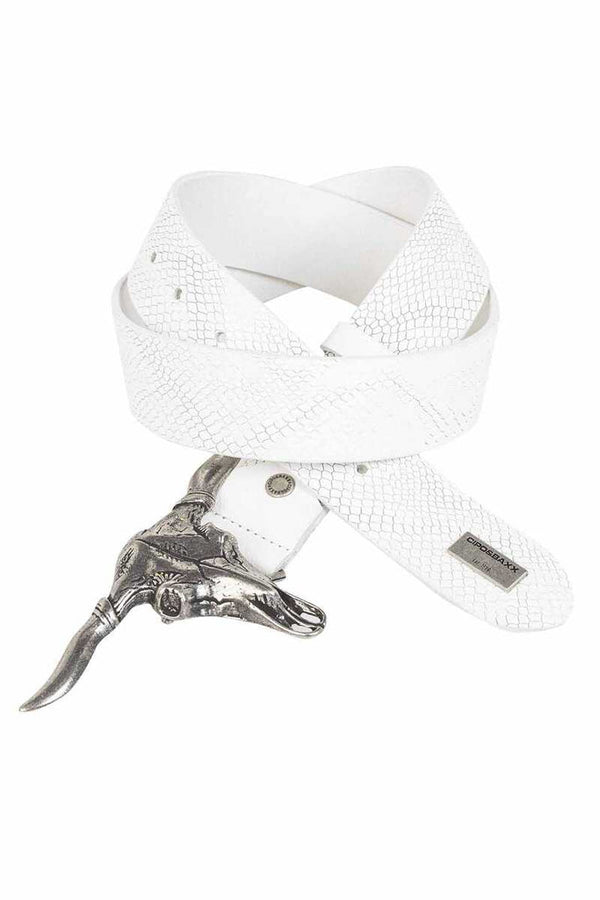 Cipo & Baxx CG199 Wesn Leather Belt WHITE
