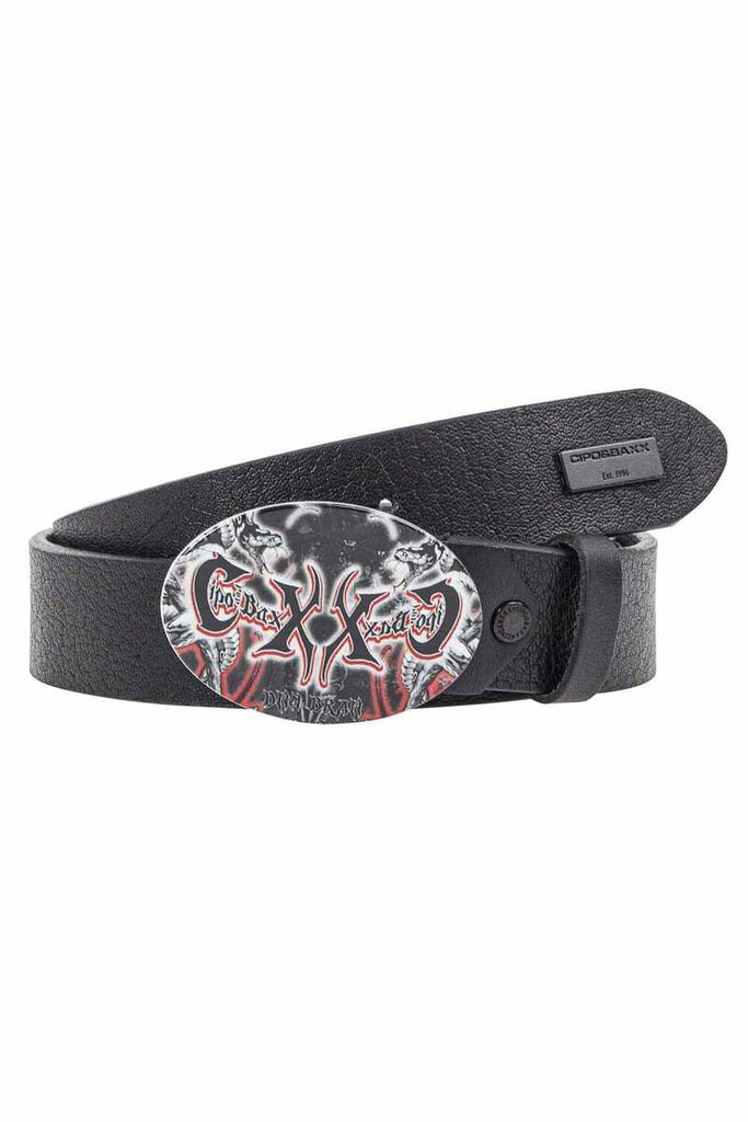 cipo & baxx CG203 Leather Belt BLACK