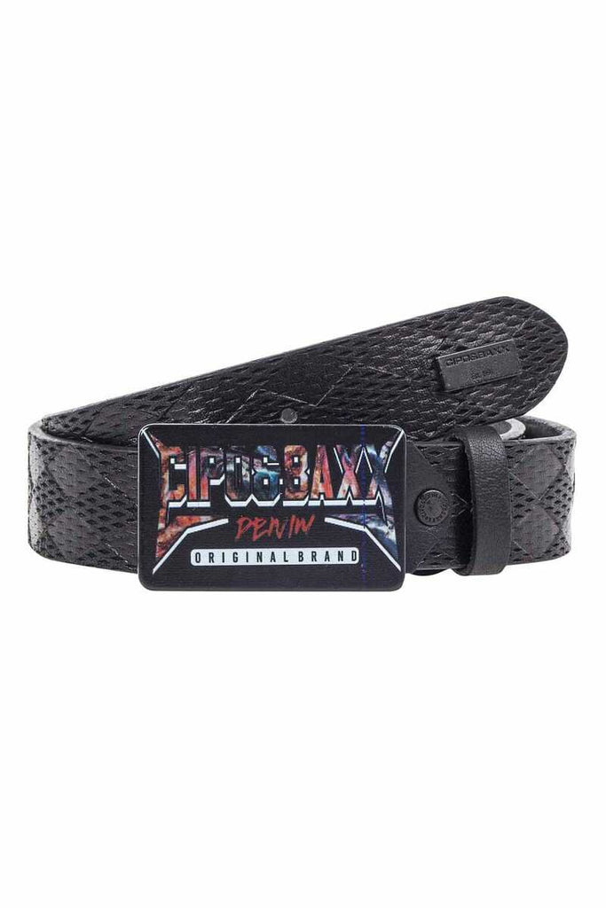 cipo & baxx CG204 Leather Belt BLACK