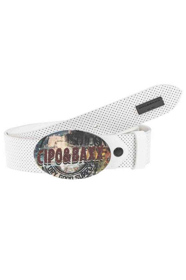 Cipo & Baxx CG206 Buckle Leather Belt BLACK