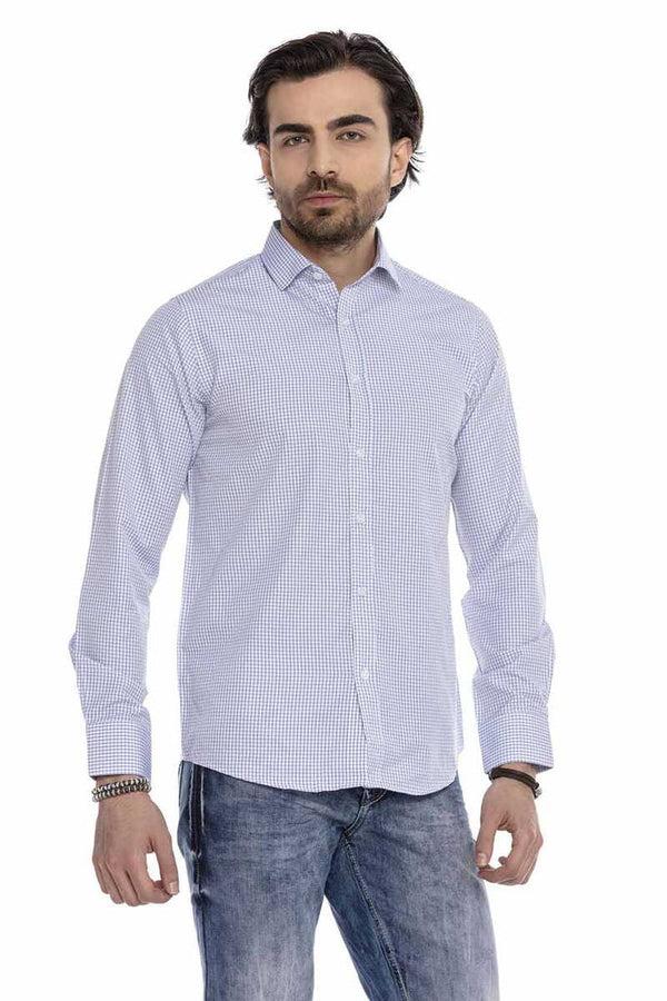 Cipo & Baxx CH176 Slim Checkered Men's Shirt BLUE