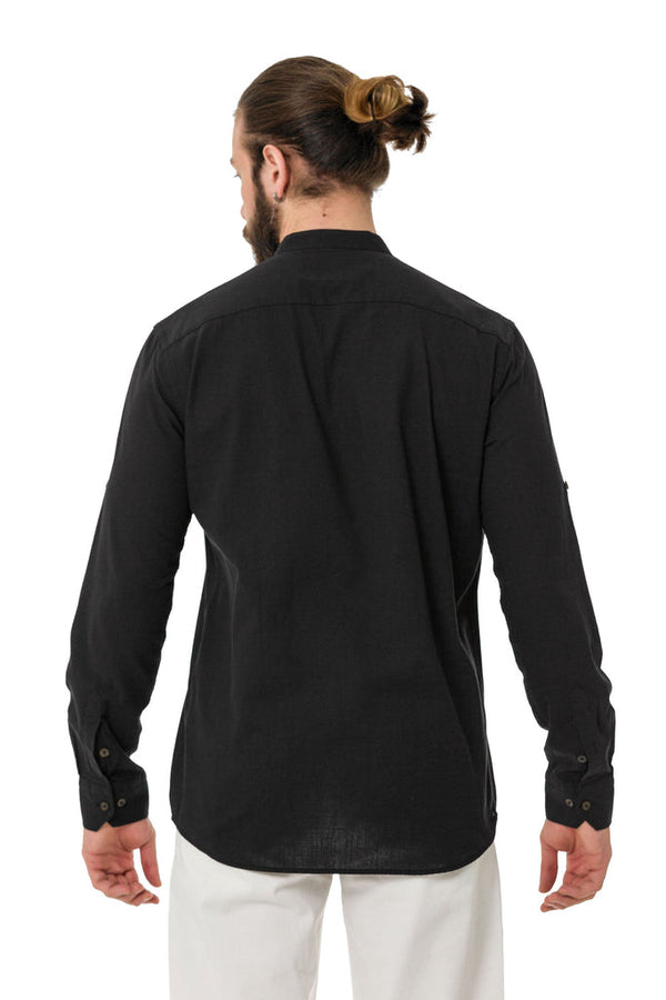 Cipo & Baxx CH198 Linen Summer Shirt BLACK