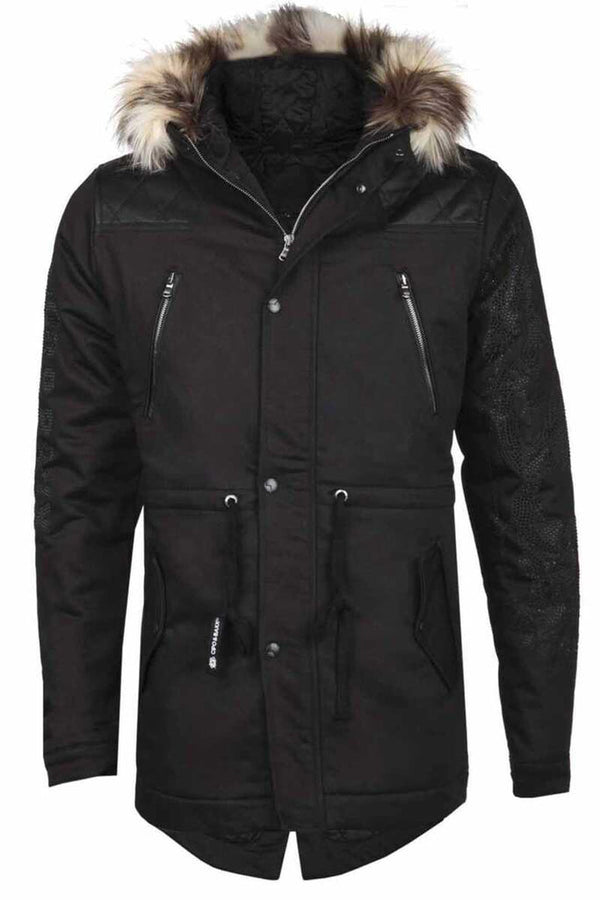 Cipo & Baxx CJ195 Hooded Men's Coat BLACK