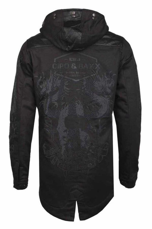 Cipo & Baxx CJ195 Hooded Men's Coat BLACK