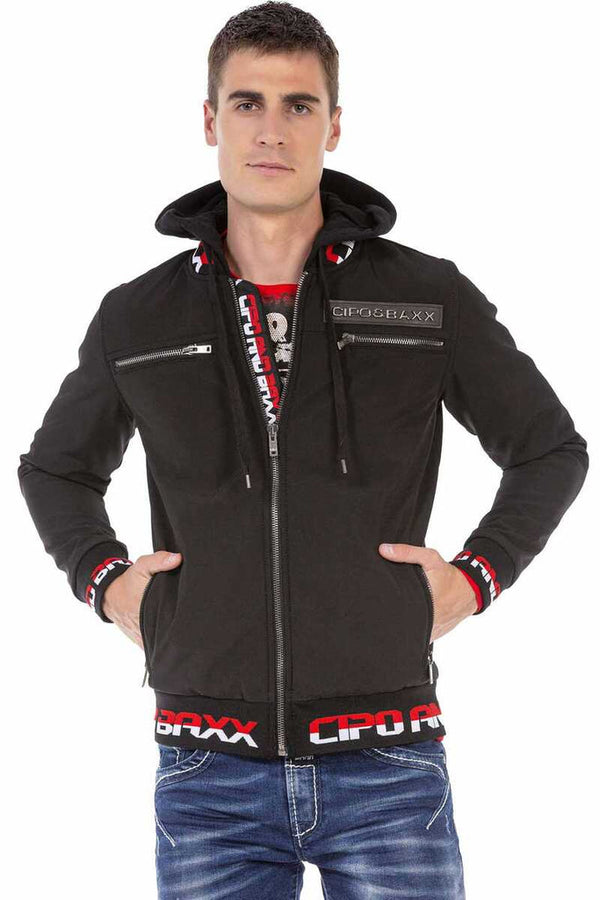 Cipo & Baxx CJ271 Softshell Hooded Men's Coat BLACK