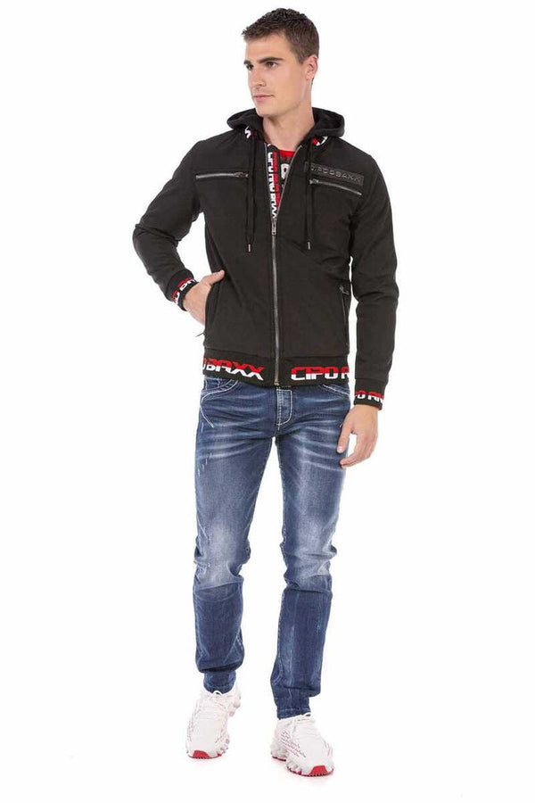 Cipo & Baxx CJ271 Softshell Hooded Men's Coat BLACK