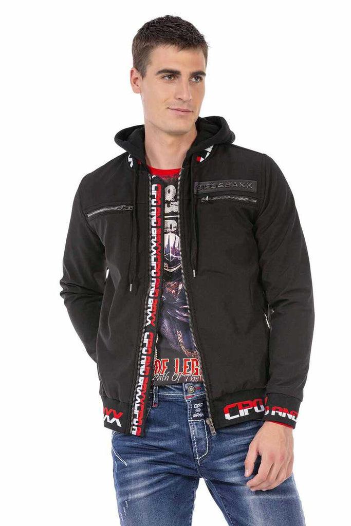 cipo & baxx CJ271 Softshell Hooded Men's Coat BLACK