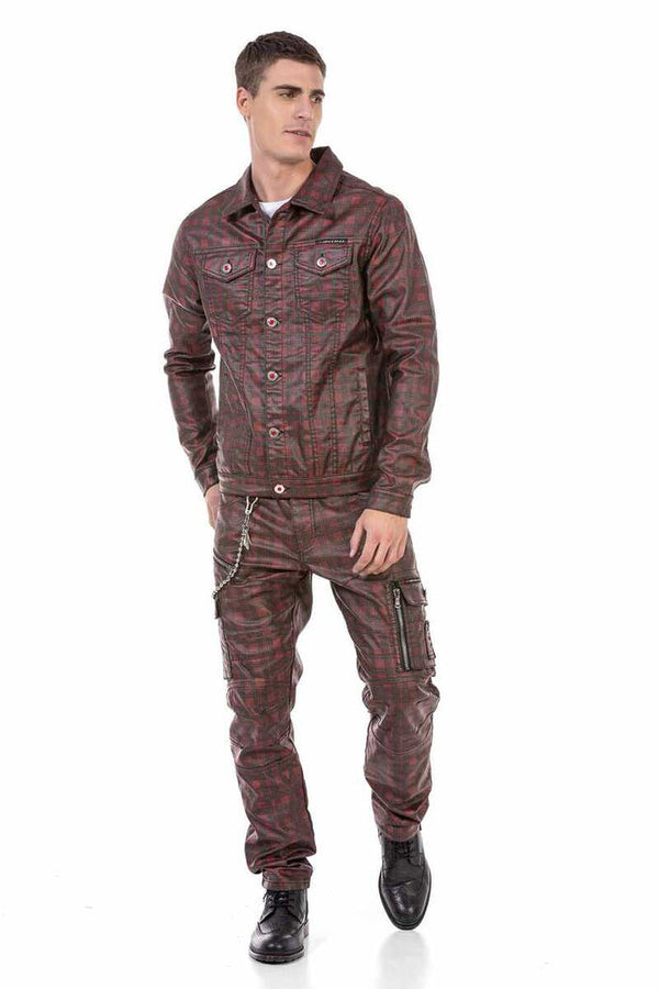 Cipo & Baxx CJ277 Checked Men's Jacket RED