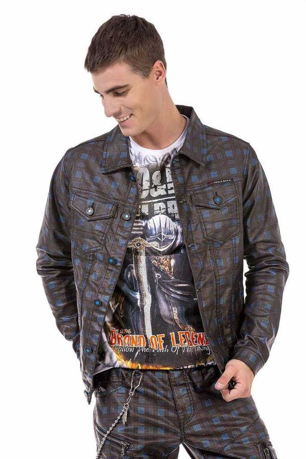 Cipo & Baxx CJ278 Checked Men's Jacket BLUE