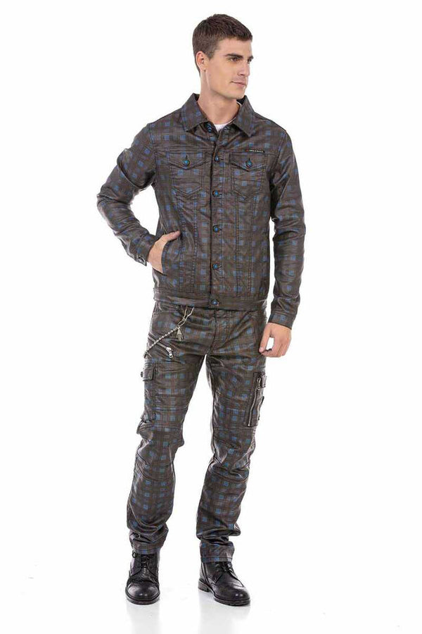Cipo & Baxx CJ278 Checked Men's Jacket BLUE