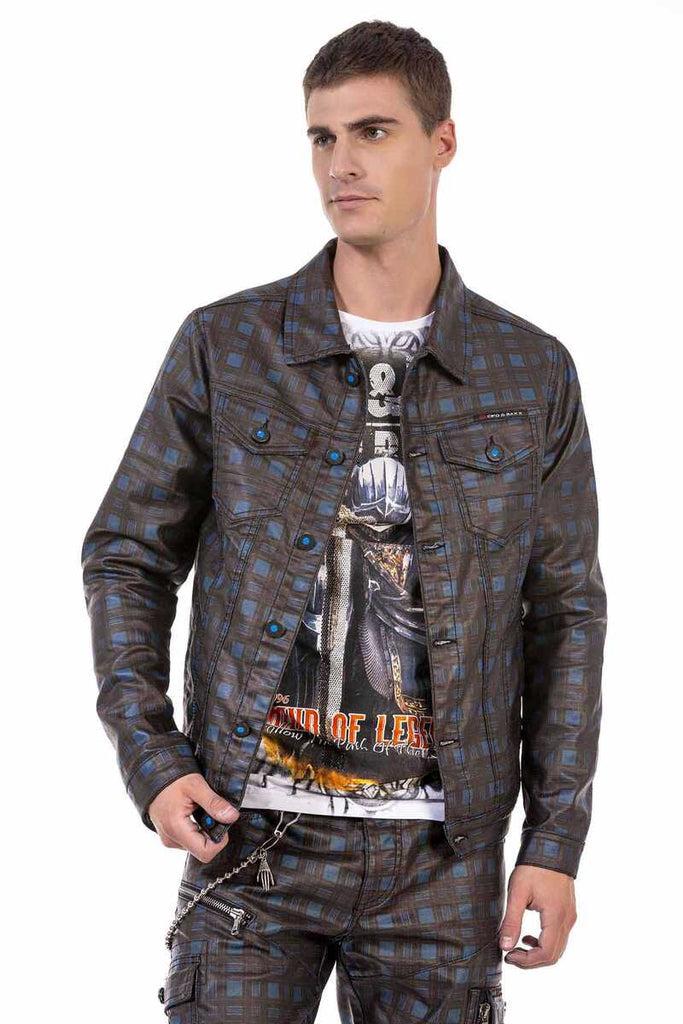 cipo & baxx CJ278 Checked Men's Jacket BLUE