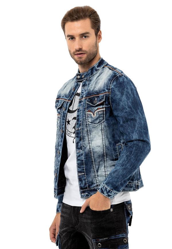 Cipo & Baxx CJ279 Detailed Men's Jeans Jacket BLUE