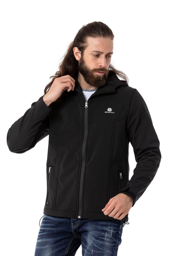 Cipo & Baxx CJ285 Men's Zippered Zip Jacket BLACK