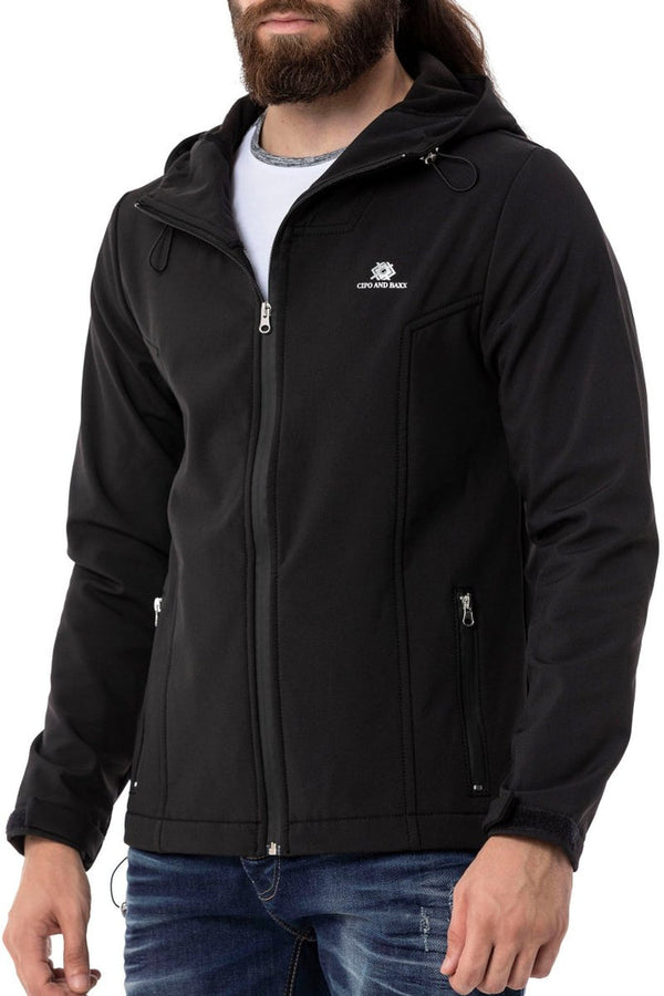 Cipo & Baxx CJ285 Men's Zippered Zip Jacket BLACK