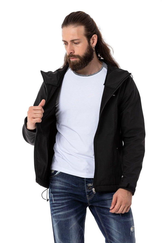 cipo & baxx CJ285 Men's Zippered Zip Jacket BLACK