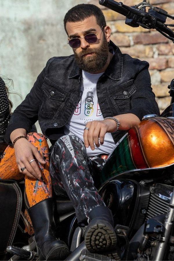 Cipo & Baxx CJ289 Matte Men's Denim Jacket BLACK